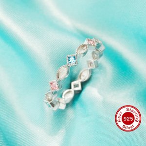 Full Band Keepsake Breast Milk Resin 2x4MM Marquise Bezel Ring Settings,Solid 925 Sterling Silver Ring,Birthstone Stackable Ring,Eternity Ring 1295068