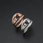 1Pcs Oval Bezel Vinatge Style Rose Gold Plated Solid 925 Sterling Silver Adjustable Prong Ring Settings Blank for Gemstone 1224037