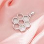Keepsake Breast Milk Resin Hexagon Bezel Pendant Settings,Honeycomb Solid 925 Sterling Silver Pendant Charm,DIY Pendant Supplies 1431418-1