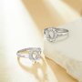 6x8MM Halo Oval Prongs Ring Settings,316L Stainless Steel Oval Ring Blank,Dainty Pave CZ Stone Oval Ring,DIY Ring Supplies For Gemstone 1222145