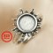 8MM Round Keepsake Breast Milk Resin Ring Settings Sun Antiqued Solid 925 Sterling Silver Adjustable DIY Ring Bezel Supplies 1212083