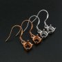 1Pair Round Hook Earrings Settings Rose Gold Plated Solid 925 Sterling Silver Bezel DIY Supplies for Gemstone Jewelry 1706058