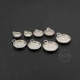 10pcs 6-12mm silver stainless steel round bezel charm settings DIY cabochon tray DIY pendant supplies 1411211