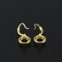 1Pair 5-8MM Round Prong Bezel Rose Gold Plated Solid 925 Sterling Silver Hook Earrings Blank Settings for Gemstone Moissanite 1706041