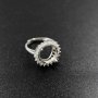 1Pcs 8-10-12MM Round Cz Stone Prong Setting 925 Sterling Silver Bezel Tray Adjustable Ring Settings 1212036