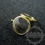 5pcs 30mm light gold plated style alloy round photo locket glass charm floating pendant charm 1116007