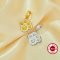 Keepsake Breast Milk Resin Round Bezel Dog Paw Pendant Settings,Solid 925 Sterling Silver Gold Plated Charm Pin for 3-4MM 6-7MM Half Drilled Beads Pearl,DIY Pendant Supplies 1411451