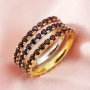 2MM Dainty January Birthstone Eternity Ring Red Garnet Gemstone Wedding Engagement Full Band Stackable Ring Solid 14K Gold Ring 1294302