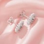 Keepsake Breast Milk Resin Halo Oval Bezel Studs Earrings Blank Settings,Sun Flower Solid 925 Sterling Silver Studs Earring,DIY Earrings Supplies 1706210-1