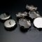 20pcs 15mm setting size gun black crown round button bezel tray DIY supplies 1501030