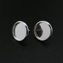 12MM Round Bezel Studs Earrings Settings Solid 925 Sterling Silver for Cabochon Gemstone Resin DIY Supplies 1702230