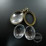 5pcs 30*40mm vintage style bronze alloy oval photo frame glass pendant charm DIY bezel setting tray with glass jewelry supplies 1810427