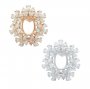 6x8MM Oval Prong Studs Earring Settings,Flower Solid 925 Sterling Silver Rose Gold Plated Earrings,Vintage Style Earrings,DIY Earrings Bezel 1706117