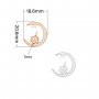 Keepsake Breast Milk Ball Pin Pendant Settings for 10-12MM Half Drilled Pearl Beads,Moon Solid 925 Sterling Silver Rose Gold Plated Pendant Charm,Pave CZ Stone Moon Pendant,DIY Pendant Supplies 1431493
