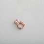1Pcs 6-8MM Solid 925 Sterling Silver Rose Gold Simple Round 4 Prongs Gemstone Prong Bezel Settings DIY Pendant 1411240