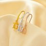 6x8MM Oval Prong Hook Earrings Settings,Solid 925 Sterling Silver Rose Gold Plated Earrings,Minimalist Oval Earrings,DIY Earrings Blank For Gemstone 1706207