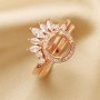 8MM Halo Round Prong Ring Settings,Stackable Solid 925 Sterling Silver Ring,Rose Gold Plated Art Deco Stacker Ring Band,DIY Personalized Ring Set 1294448