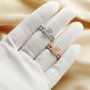 8MM Round Prong Ring Settings,Stackable Solid 925 Sterling Silver Rose Gold Plated Ring,Breast Milk Resin Marquise Stacker Ring Band,DIY Ring Set 1294502