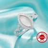 5x10MM Keepsake Breast Milk Resin Marquise Bezel Ring Settings,Solid 925 Sterling Silver Ring,Infinity Art Deco Ring,Pave CZ Stone Ring,DIY Ring Supplies 1295060-1