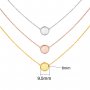 8MM Keepsake Breast Milk Resin Round Bezel Pendant Necklace Settings,Solid 925 Sterling Silver Rose Gold Plated Chain Necklace 16''+2'' 1411457