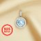 12MM Round Birthstone Pendant Charm With 8MM Faceted Sky Blue Topaz,Solid 925 Sterling Silver Charm,November Birthstone Pendant 1411321