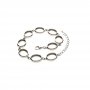 1Pcs 8X10MM Oval Bezel Solid 925 Sterling Silver Bracelet Settings DIY Supplies 6''+2'' Extension 1900213