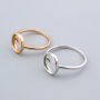 8x10MM Oval Ring Settings Solid 925 Sterling Silver Rose Gold Plated Set Size DIY Ring Bezel for Cabochon Gemstone Supplies 1224080