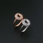 1Pcs 4x6MM Oval Prong Ring Settings Blank Adjustable Vintage Style Rose Gold Plated Solid 925 Sterling Silver DIY Bezel Tray for Gemstone 1224053
