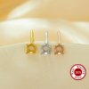 5MM Round Prong Clip Earrings Settings,Solid 925 Sterling Silver Rose Gold Plated Earrings,Minimalist Round Earrings,DIY Earrings Supplies 1706219