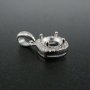 1Pcs 6.5MM Round Prong Pendant Settings Solid 925 Sterling Silver Gesmtone Charm Bezel Tray DIY Supplies 1411253