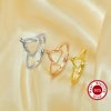 Triangle Prong Ring Settings,Solid 925 Sterling Silver Rose Gold Plated Ring,Minimalist Triangle Ring,DIY Ring Supplies For Gemstone 1295067