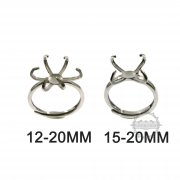 1Pcs Irregular Stone Prong Claw Bezel 925 Sterling Silver Adjustable Ring Settings DIY Supplies Findings 1294105