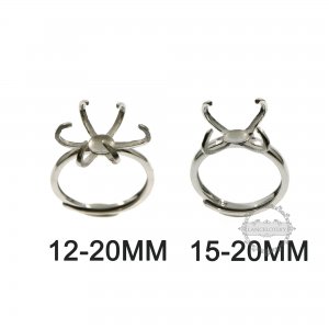 1Pcs Irregular Stone Prong Claw Bezel 925 Sterling Silver Adjustable Ring Settings DIY Supplies Findings 1294105