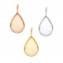 Breast Milk Resin Pear Solid Back Pendant Bezel Settings,Solid 925 Sterling Silver Rose Gold Plated Pendant,DIY Memory Jewelry 1431164