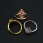 3MM Round Prong Ring Settings Vintage Style Solid 925 Sterling Silver Rose Gold Plated DIY Set Size Adjustable Ring Bezel for Gemstone 1210098