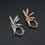 1Pcs 10x12MM Oval Prong Pendant Settings Elf Fairy Rose Gold Plated Solid 925 Sterling Silver Charm Bezel Tray DIY Supplies for Gemstone 1421141