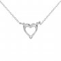 8MM Heart Prong Pendant Settings,Simple Heart Necklace,Solid 925 Sterling Silver Necklace,DIY Jewelry With Necklace Chain 16''+2'' 1431210