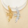 Swallow Stainless Steel Pendant Settings,Yellow Gold Silver Square Pendant Charm,Art Deco Swallow Pendant,DIY Pendant Supplies 1431525