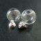 6pcs16mm round glass dome one end open with silver bail vintage style pendant charm DIY supplies 1820247