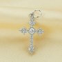 12x15MM Pave CZ Stone Cross Charm,Solid 925 Sterling Silver Pendant Charm,DIY Pendant Charm Supplies 1431191