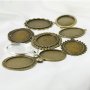 20Pcs Assortment 30x40MM Oval Antiqued Bronze Pendant Settings Charm Bezel for Resin DIY Jewelry Supplies 1421182