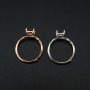 1Pcs 5x7MM Rectangle Prong Ring Settings Blank Rose Gold Plated Solid 925 Sterling Silver DIY Bezel Tray for Gemstone 1294201