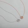 1Pcs 5MM Solid 925 Sterling Silver Rose Gold Round Eye Gemstone Prong Bezel Settings DIY Pendant Necklace 16''+2'' 1411238