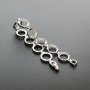 1Pcs Oval And Round Bezel Solid 925 Sterling Silver Bracelet Settings DIY Supplies 1900212