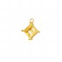 6MM Square Prongs Bezel Pendant Settings,Yellow Gold Plated Stainless Steel Pendant Charm,Minimalist Square Pendant,Simple Square Pendant Blank 1431454