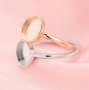 Keepsake Breast Milk Resin Oval Ring Bezel Settings,Solid 14K 18K Gold Ring,Solid Back Oval Ring,High Bezel Stackable Ring,DIY Ring Supplies 1224186