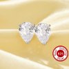 Minimalist Pear Simulated Diamond Studs Earrings With 6x8MM Pear White Cubic Zirconia,Solid 925 Sterling Silver Earrings,Simple Earrings 6330019