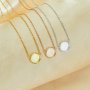 8MM Keepsake Breast Milk Resin Round Bezel Pendant Necklace Settings,Solid 925 Sterling Silver Rose Gold Plated Chain Necklace 16''+2'' 1411457