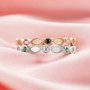 Multiple Color Stone Full Band Keepsake Breast Milk Resin Ring Settings,Stackable Rose Gold Plated Solid 925 Sterling Ring,2x4MM Marquise Bezel Eternity Birthstone Ring 1294682