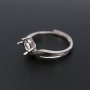 1Pcs 5-9MM Round Bezel Pave Shank Solid 925 Sterling Silver Adjustable Ring Settings For DIY Gems Moissanite Stone 1212051
